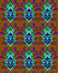 Exotic Turquoise Peacock Feather Medallion Rug