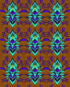 Exotic Turquoise Peacock Feather Medallion Rug