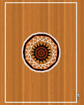 Orange Black Sunburst Round Rug