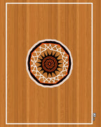 Orange Black Sunburst Round Rug