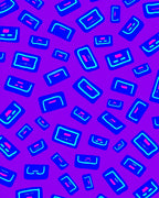 Electric Purple Rectangular Shapes Rug