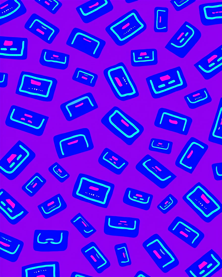 Electric Purple Rectangular Shapes Rug