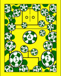 Yellow Green Soccer Balls Court Rug