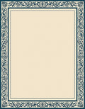 Classic Navy Floral Bordered Cream Rug