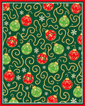 Christmas Ornaments Green Red Swirls Rug