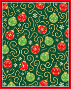 Christmas Ornaments Green Red Swirls Rug