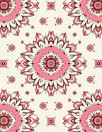 Pink Floral Mandala Medallion Radiance Rug