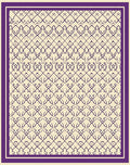 Deep Purple Lattice Work Cream Rug