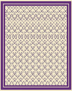 Deep Purple Lattice Work Cream Rug