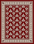Timeless Burgundy Cream Damask Arrangement Rug