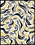 Bold Yellow Black Curving Lines Rug