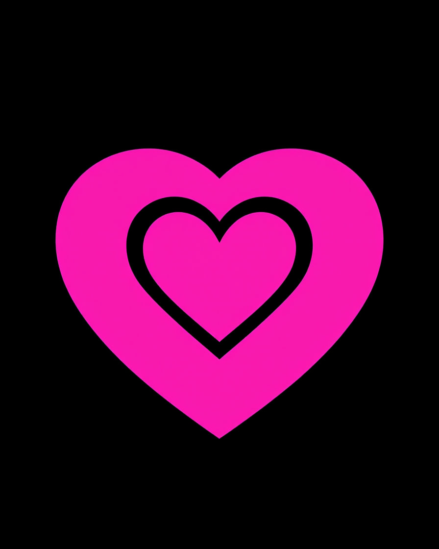 Pink Double Heart Contemporary Rug