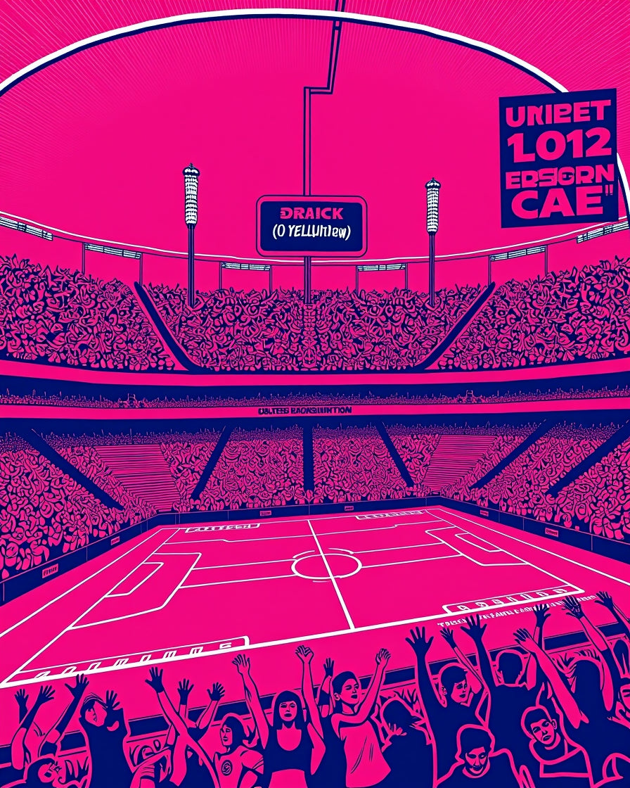 Stadium Crowd Radiant Pink Blue Rug