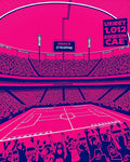 Stadium Crowd Radiant Pink Blue Rug