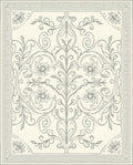 Cream Floral Vine Scroll Rug
