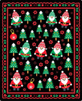 Festive Santa Trees and Ornaments Rug