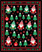 Festive Santa Trees and Ornaments Rug