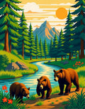 Woodland Bears by Mountain River Rug