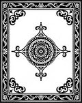 Black White Medallion Corner Border Rug
