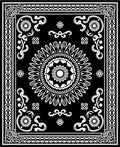 Black White Vintage Mandala Border Rug