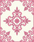 Rosy Pink Victorian Scroll Medallion Rug
