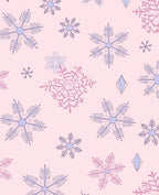Whimsical Pink Lavender Snowflake Scatter Rug