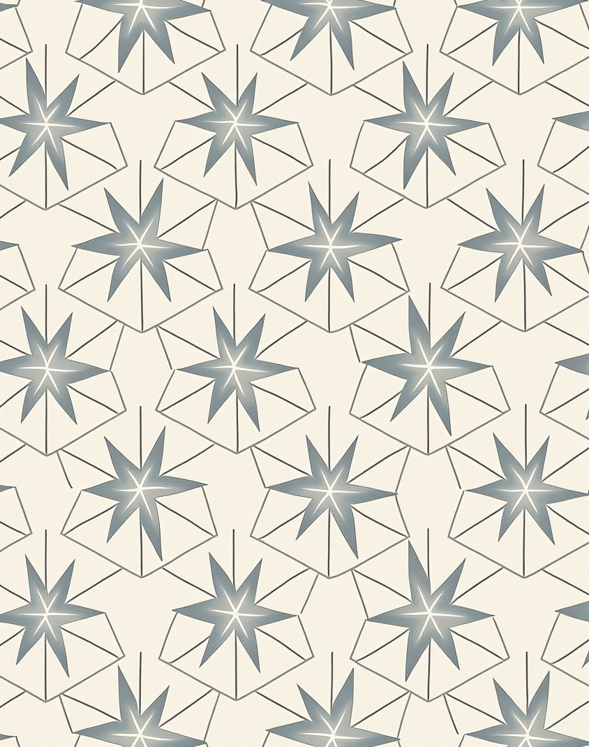 Geometric Starburst Cream Gray Rug