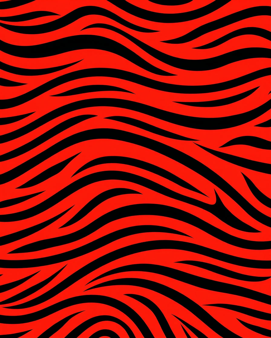 Bold Red Black Zebra Stripe Rug