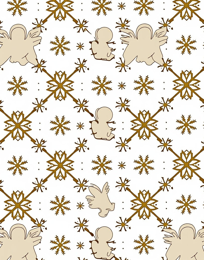 Golden Snowflake Angel Lattice Rug