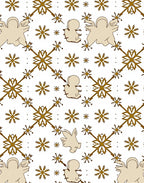 Golden Snowflake Angel Lattice Rug