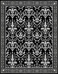 Monochromatic Ivory Floral Vine Tapestry Rug