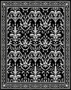 Monochromatic Ivory Floral Vine Tapestry Rug