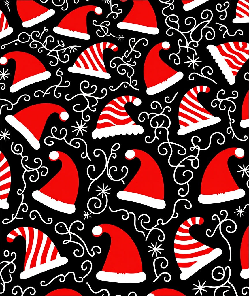 Red Merry Santa Hat Stripes Rug