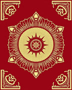 Crimson Gold Radial Medallion Rug