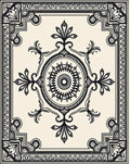 Monochromatic Floral Scroll Medallion Rug