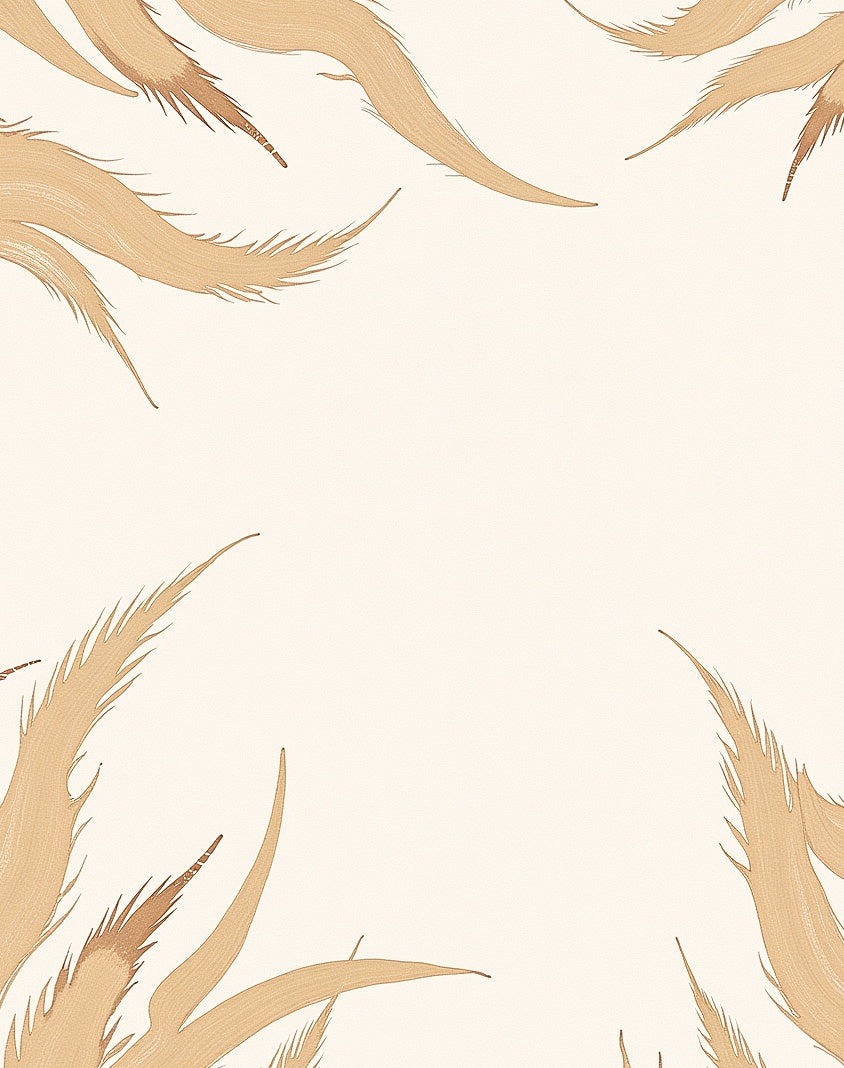 Golden Feather Border Accent Rug