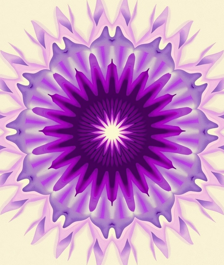 Radial Amethyst Petal Burst Rug