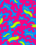 Vibrant Neon Ribbon Splatter Abstract Rug