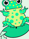 Playful Green Polka Dot Frog Rug