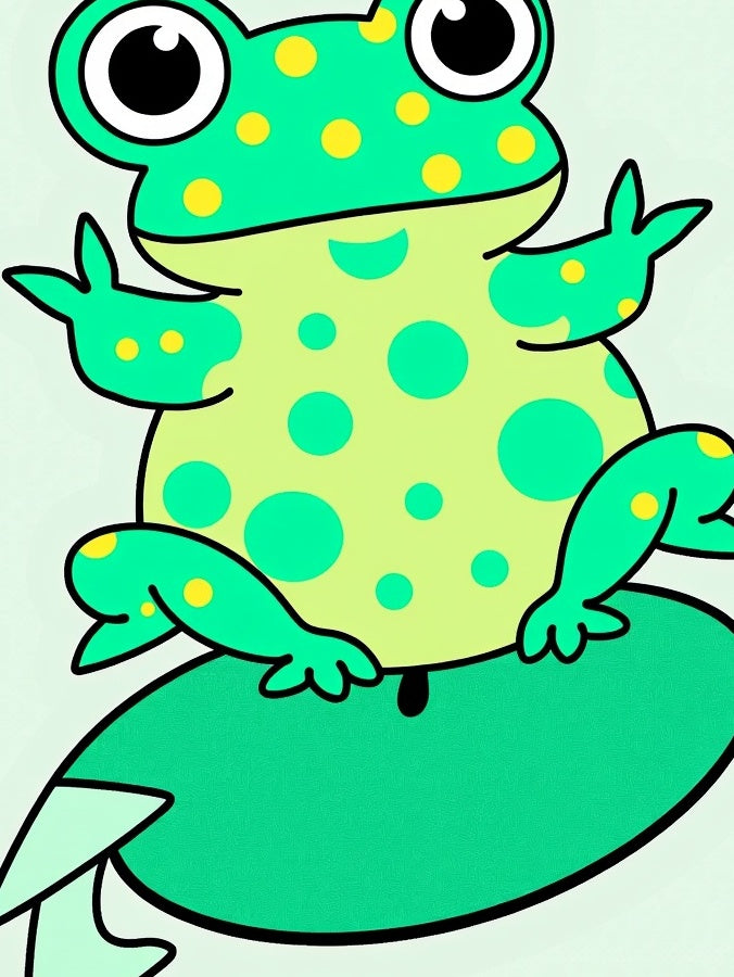 Playful Green Polka Dot Frog Rug