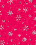 Crimson White Snowflakes Falling Fabric Rug
