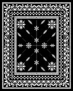 Black and White Snowflake Medallion Rug