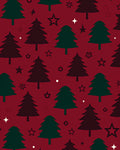 Crimson Evergreen Forest Stars Rug