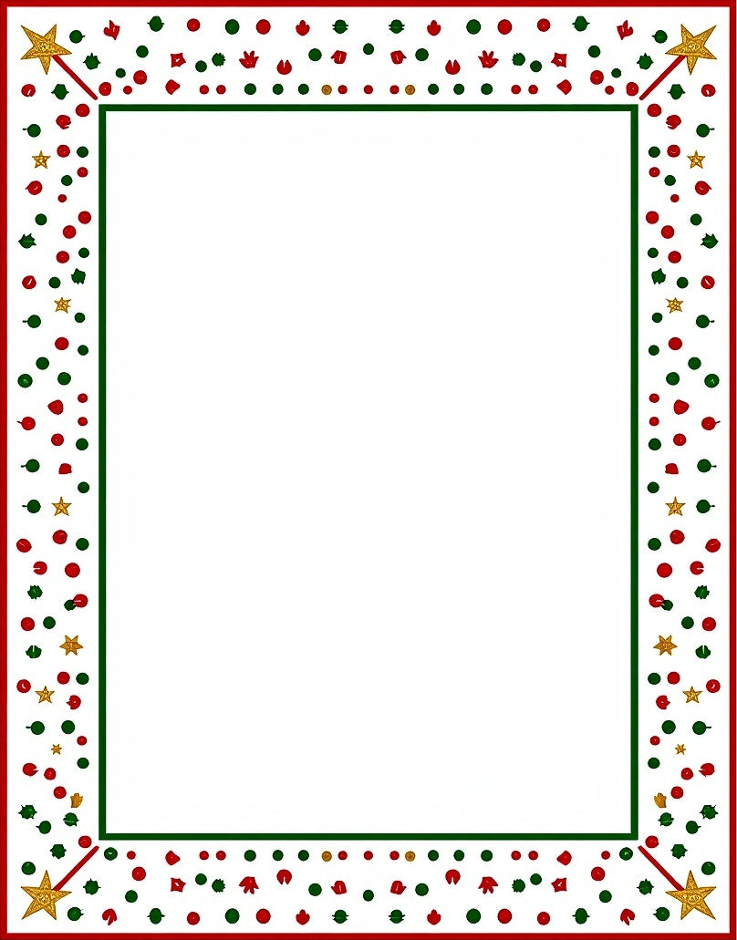 Festive Red Green Gold Star Border Rug