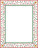 Festive Red Green Gold Star Border Rug