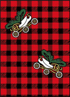 Red Black Buffalo Carriage Christmas Rug