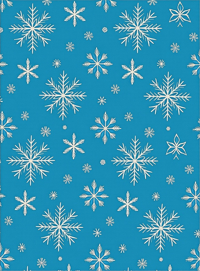 Blue White Snowflakes Winter Wonder Rug