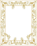 Golden Floral Bird Scrollwork Border Rug
