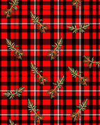 Rustic Red Black Plaid Feather Rug