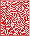 Fiery Red Labyrinth Curves Rug
